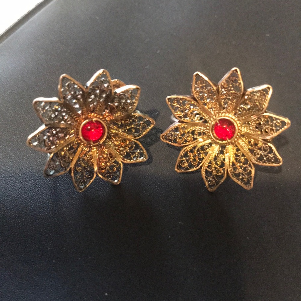 Vintage Topazio sterling silver earrings
